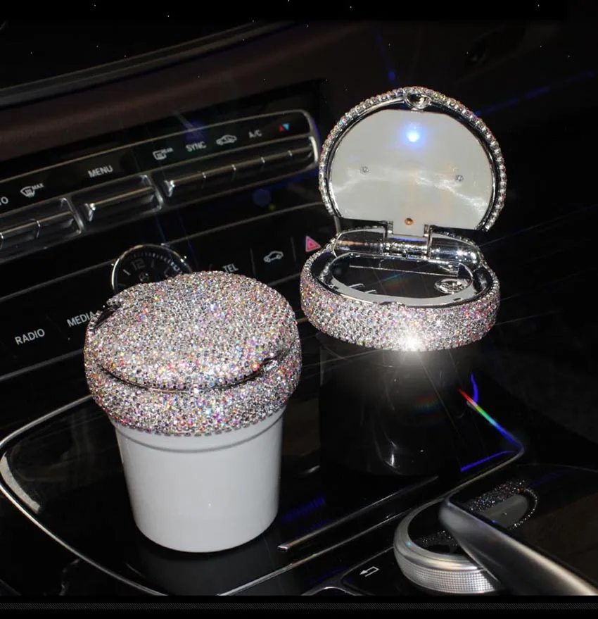 Portable Bling Bling Diamond car ashtray Automotive Ashtray Trash Bin Cylinder Cup Holder with LED Light Car Bling styling
Portable Bling Bling Diamond car ashtray Automotive Ashtray Trash Bin Cylinder Cup Holder with LED Light Car Bling styling