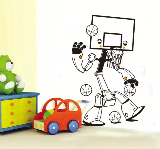 New Cartoon Robot Hoop Wall Stickers For Kids Room Baby Decor Nursery Decals Living Bedroom Art | Дом и сад