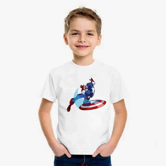Marvel Avengers Clothes Captain America Cute Cartoon Modal Kidswear, Boy/girl Summer T-shirt Short Sleeve White Kid Clothes
Marvel Avengers Clothes Captain America Cute Cartoon Modal Kidswear, Boy/girl Summer T-shirt Short Sleeve White Kid Clothes