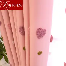 ורוד אהבת וילון לילדה תינוק חדר קריקטורה צל וילונות Sheer בד עבור חלון שינה טיפול טול וילון X521 #30(China)