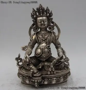 Tibet Buddhism White Bronze Silver Gilt Wealth God Yellow Jambhala Buddha Statue
Tibet Buddhism White Bronze Silver Gilt Wealth God Yellow Jambhala Buddha Statue