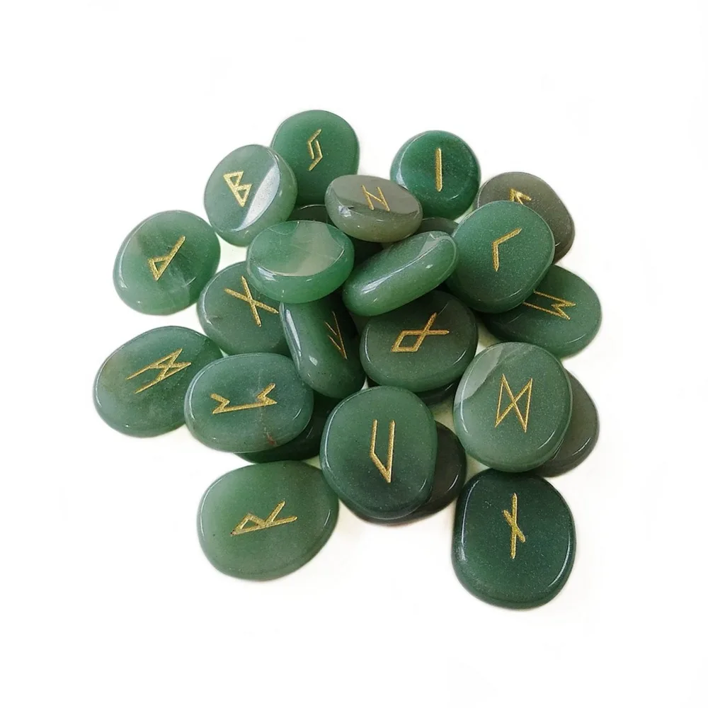 Meet Jo Natural Green Aventurine Crystal Palm Stones Viking Runes Stones Set Reiki Healing Crystals Amulet Divination 25pcs
Meet Jo Natural Green Aventurine Crystal Palm Stones Viking Runes Stones Set Reiki Healing Crystals Amulet Divination 25pcs