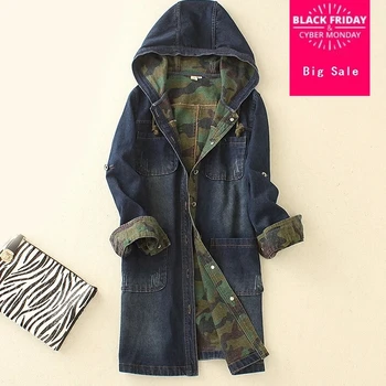 New autumn Winter Women Denim Overcoat Camouflage Cowboy Long sections Loose Coat Female casual Trench Coat big yards F3466
New autumn Winter Women Denim Overcoat Camouflage Cowboy Long sections Loose Coat Female casual Trench Coat big yards F3466