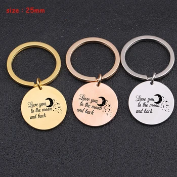 Round Keychain Engraved Love You To The Moon And Back For Girlfriend Lovers' Trendy Exclusive Key Ring Gift Holder Tag
Round Keychain Engraved Love You To The Moon And Back For Girlfriend Lovers' Trendy Exclusive Key Ring Gift Holder Tag