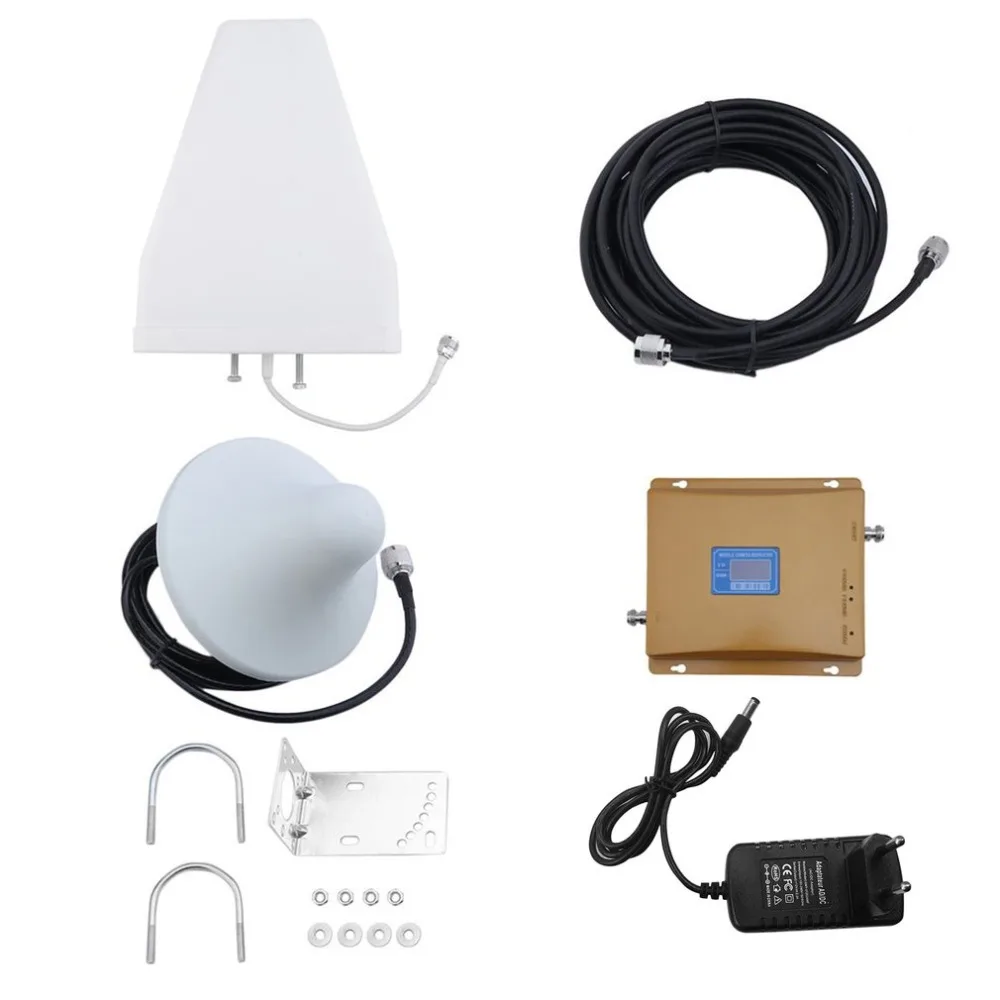 900Mhz/2100MHZ GSM/3G Dual Band LCD Display Mobile Cell Phone Signal Amplifier Phone Signal Booster Repeater Set EU Plug
900Mhz/2100MHZ GSM/3G Dual Band LCD Display Mobile Cell Phone Signal Amplifier Phone Signal Booster Repeater Set EU Plug