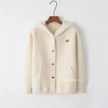 2019 spring new women loose Imitation mink cashmere jacket coat female short hooded sweater coat thick knit outerwear coats d058
2019 spring new women loose Imitation mink cashmere jacket coat female short hooded sweater coat thick knit outerwear coats d058