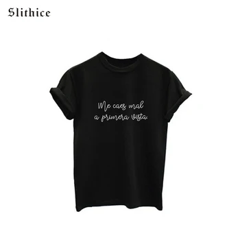 Summer Design tee shirt tops Fashion Women Short Sleeve O-neck Spanish Letter Print Casual Harajuku female T-shirts tops Black
Summer Design tee shirt tops Fashion Women Short Sleeve O-neck Spanish Letter Print Casual Harajuku female T-shirts tops Black