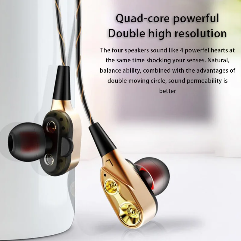 Bass Earbuds Dual Driver Woofer Sports Earphones Noise Cancelling in Ear Sweatproof with Microphone for iPhone & Android
Bass Earbuds Dual Driver Woofer Sports Earphones Noise Cancelling in Ear Sweatproof with Microphone for iPhone & Android