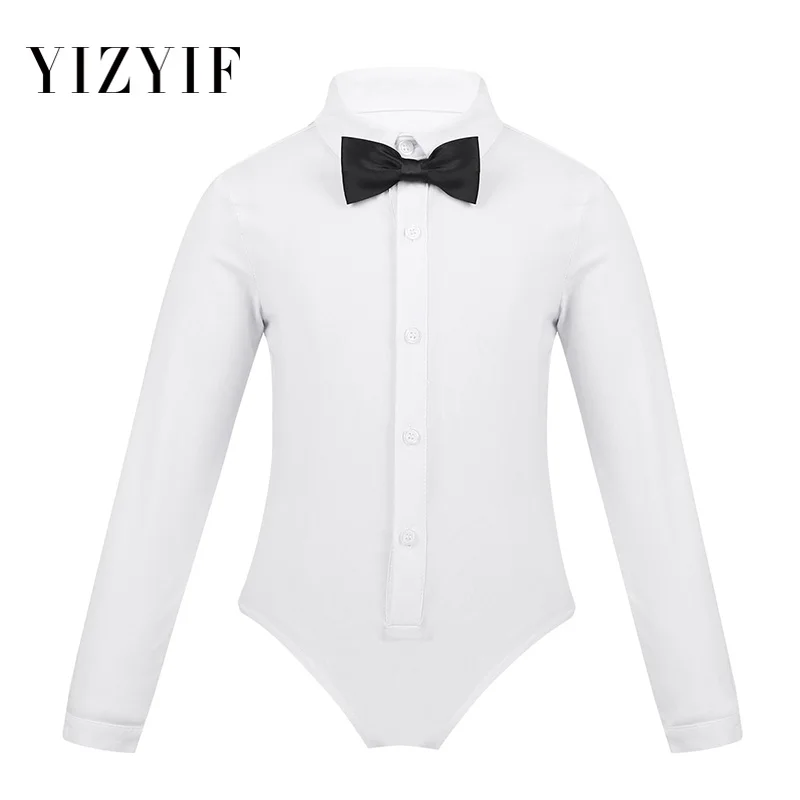 YiZYiF Kids Boys Costumes Bodysuit Latin Dance Leotard One-Piece Long Sleeves Lapel Bowtie Romper Shirt Modern Latin Dance Wear
YiZYiF Kids Boys Costumes Bodysuit Latin Dance Leotard One-Piece Long Sleeves Lapel Bowtie Romper Shirt Modern Latin Dance Wear