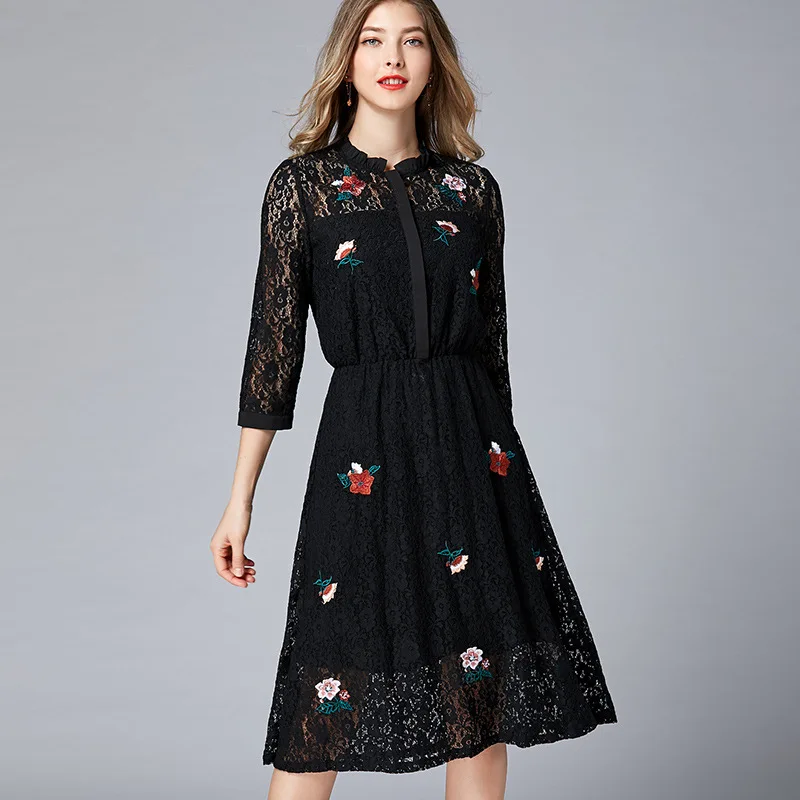 Plus Size Lace Floral Embroidery Bow Sashes Midi Dress Women Elegant Vintage Sweet Sexy Office Party Beach Dress Spring Clothing
Plus Size Lace Floral Embroidery Bow Sashes Midi Dress Women Elegant Vintage Sweet Sexy Office Party Beach Dress Spring Clothing