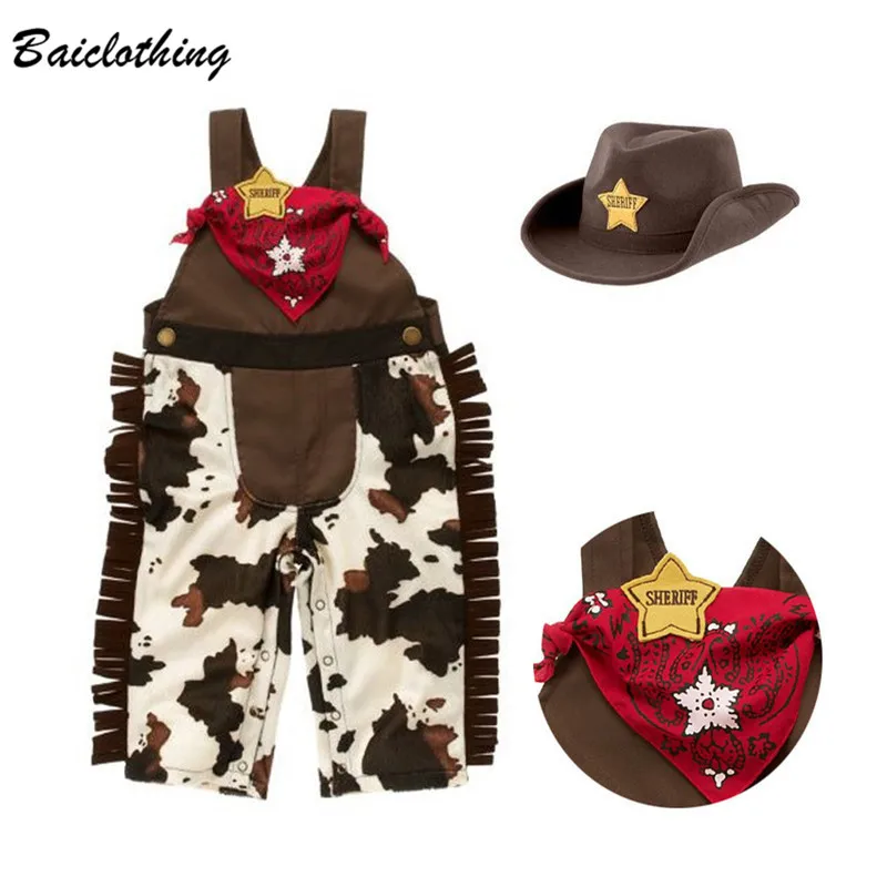 New Style 2017 Baby Boys Cowboy Romper Clothes 3pcs Hat Scarf With Romper Infant One Piece Jumpsuit Toddler Clothing Baby Suits
New Style 2017 Baby Boys Cowboy Romper Clothes 3pcs Hat Scarf With Romper Infant One Piece Jumpsuit Toddler Clothing Baby Suits