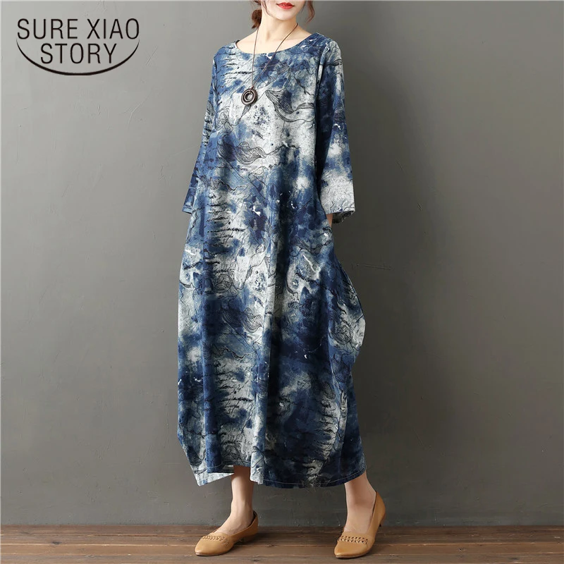 2018 fashion vintage print women dress loose plus size summer dress o-neck mid calf cotton linen dress women clothing 0280 40
2018 fashion vintage print women dress loose plus size summer dress o-neck mid calf cotton linen dress women clothing 0280 40