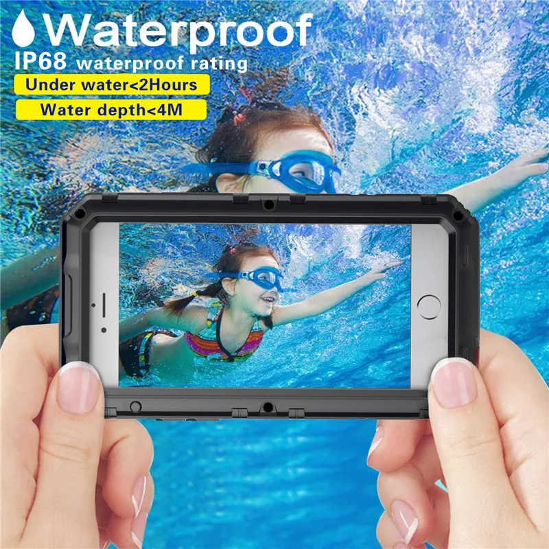 Metal Aluminum waterproof case for iphone 7plus (2)