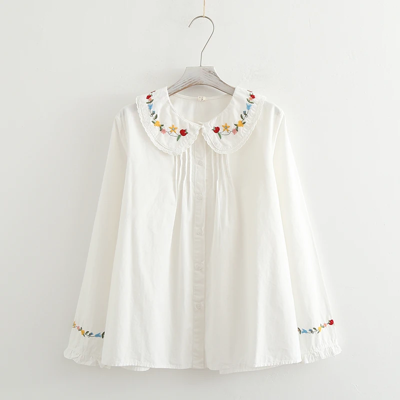 KYQIAO sweet lolita shirt mori girls autumn spring Japanese style kawaii sweet long sleeve peter pan collar white cotton blouse
KYQIAO sweet lolita shirt mori girls autumn spring Japanese style kawaii sweet long sleeve peter pan collar white cotton blouse