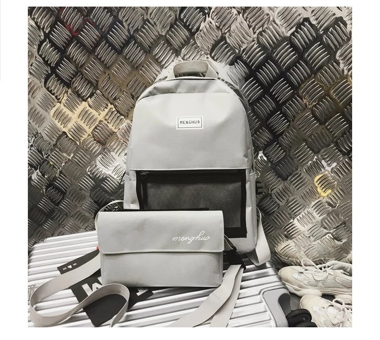 Menghuo 2pcs:set Backpack Bags for Teenager Girls Net Pocket Women School Bag Men Laptop Backpack Travel Bag Rucksack Mochilas_34-1_27