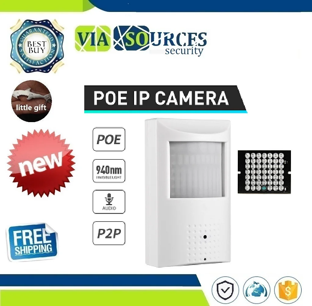 940nm Invisible 1080P PIR IP Camera 2.0 MP Night Vision FHD Mini 3.7mm 48 LED IR Security ONVIF P2P CCTV | Безопасность и защита