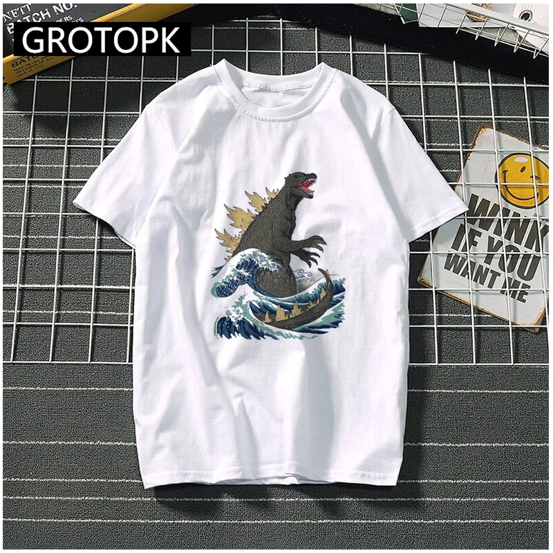 Godzilla At Sea Prints Tshirt Harajuku Funny T Shirts Summer 2019 Cotton T-shirt Men's T-shirts Tops King of The Monsters Tees
Godzilla At Sea Prints Tshirt Harajuku Funny T Shirts Summer 2019 Cotton T-shirt Men's T-shirts Tops King of The Monsters Tees