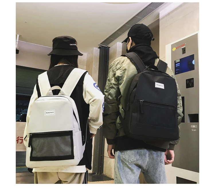 Menghuo 2pcs:set Backpack Bags for Teenager Girls Net Pocket Women School Bag Men Laptop Backpack Travel Bag Rucksack Mochilas_34-1_24