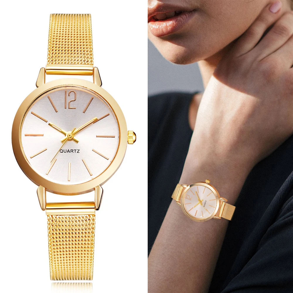 Luxury Women Stainless Steel Gold Mesh Fashion Watch Unique Simple Dress Watches Casual Ladies Quartz Wristwatches Clock 2018
Luxury Women Stainless Steel Gold Mesh Fashion Watch Unique Simple Dress Watches Casual Ladies Quartz Wristwatches Clock 2018