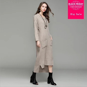 2018 fashion brand new knit sweater fabric dress female elegant retro long dress slim was thin o-neck design pullover dress L865
2018 fashion brand new knit sweater fabric dress female elegant retro long dress slim was thin o-neck design pullover dress L865