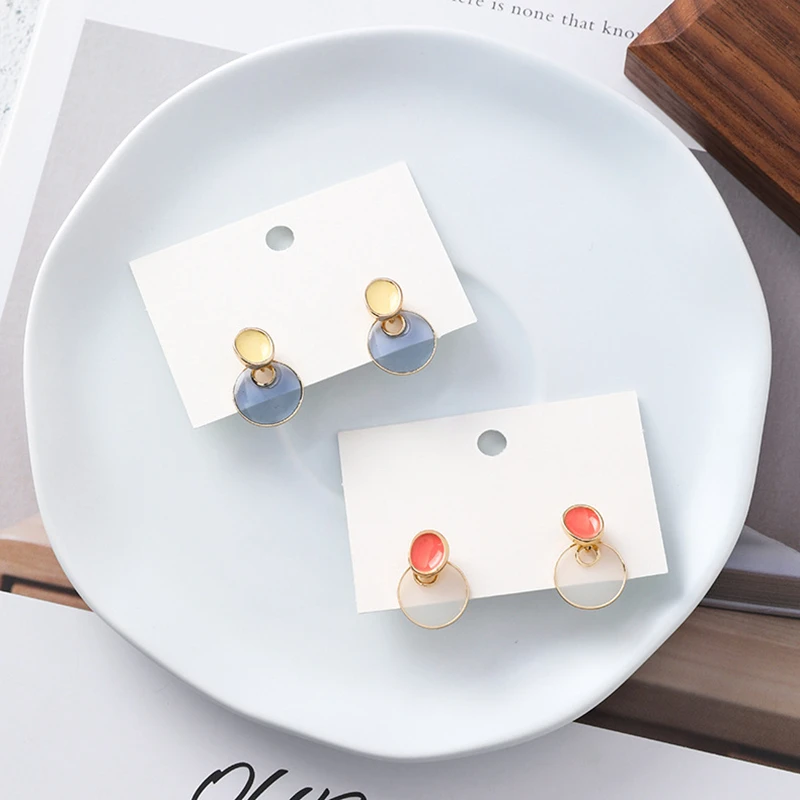 2019 Korean Small color oval Stud Earrings Personalized sweet Geometry Big Round short Earrings Jewelry brincos
2019 Korean Small color oval Stud Earrings Personalized sweet Geometry Big Round short Earrings Jewelry brincos