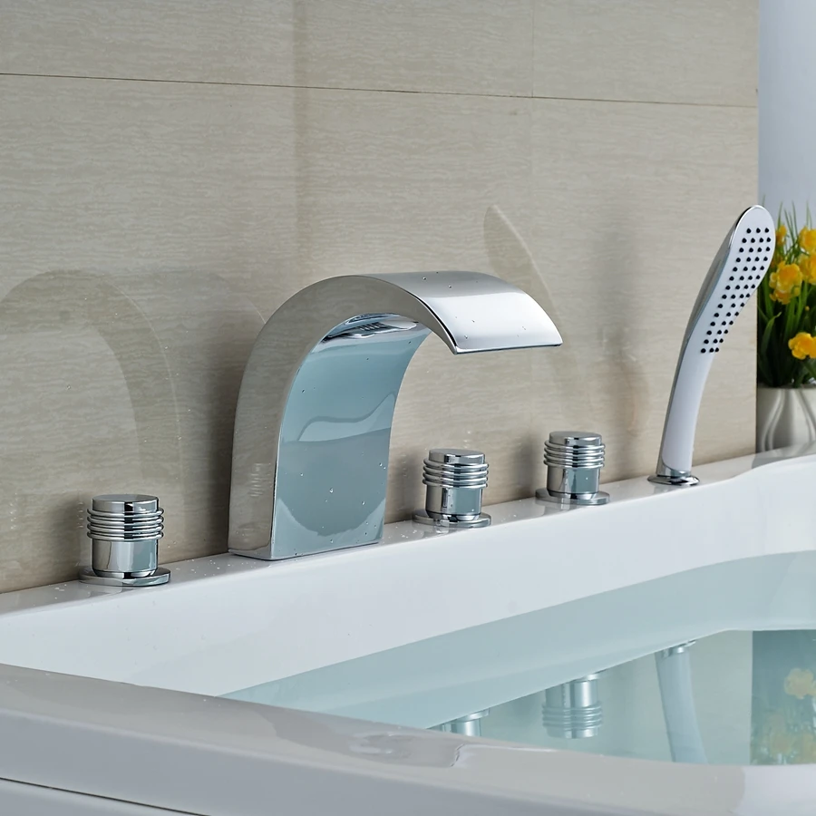 Wholesale And Retail Promotion Tall Roman Waterfall Spout Bathroom Tub Faucet W/ Hand Sprayer Mixer Tap Chrome
Wholesale And Retail Promotion Tall Roman Waterfall Spout Bathroom Tub Faucet W/ Hand Sprayer Mixer Tap Chrome
