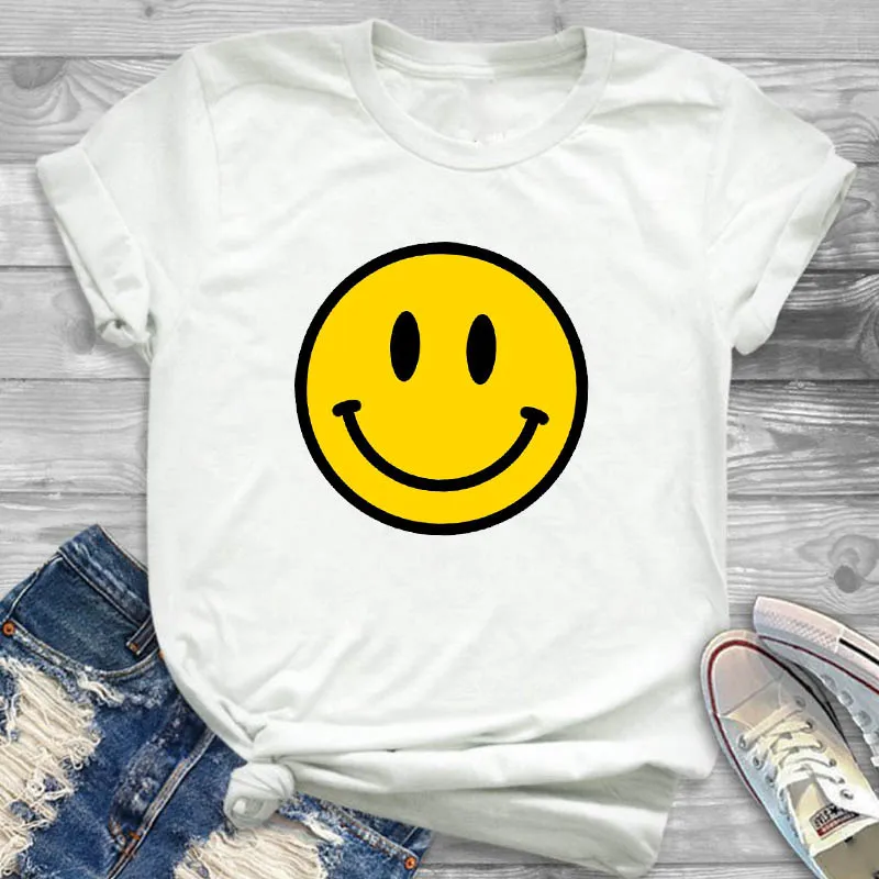 Women Shirt Cartoon Emoji Smile Face Summer Ladies Female Funny Clothing T Womens Clothes T-shirt Graphic Printed Top Tshirt
Women Shirt Cartoon Emoji Smile Face Summer Ladies Female Funny Clothing T Womens Clothes T-shirt Graphic Printed Top Tshirt