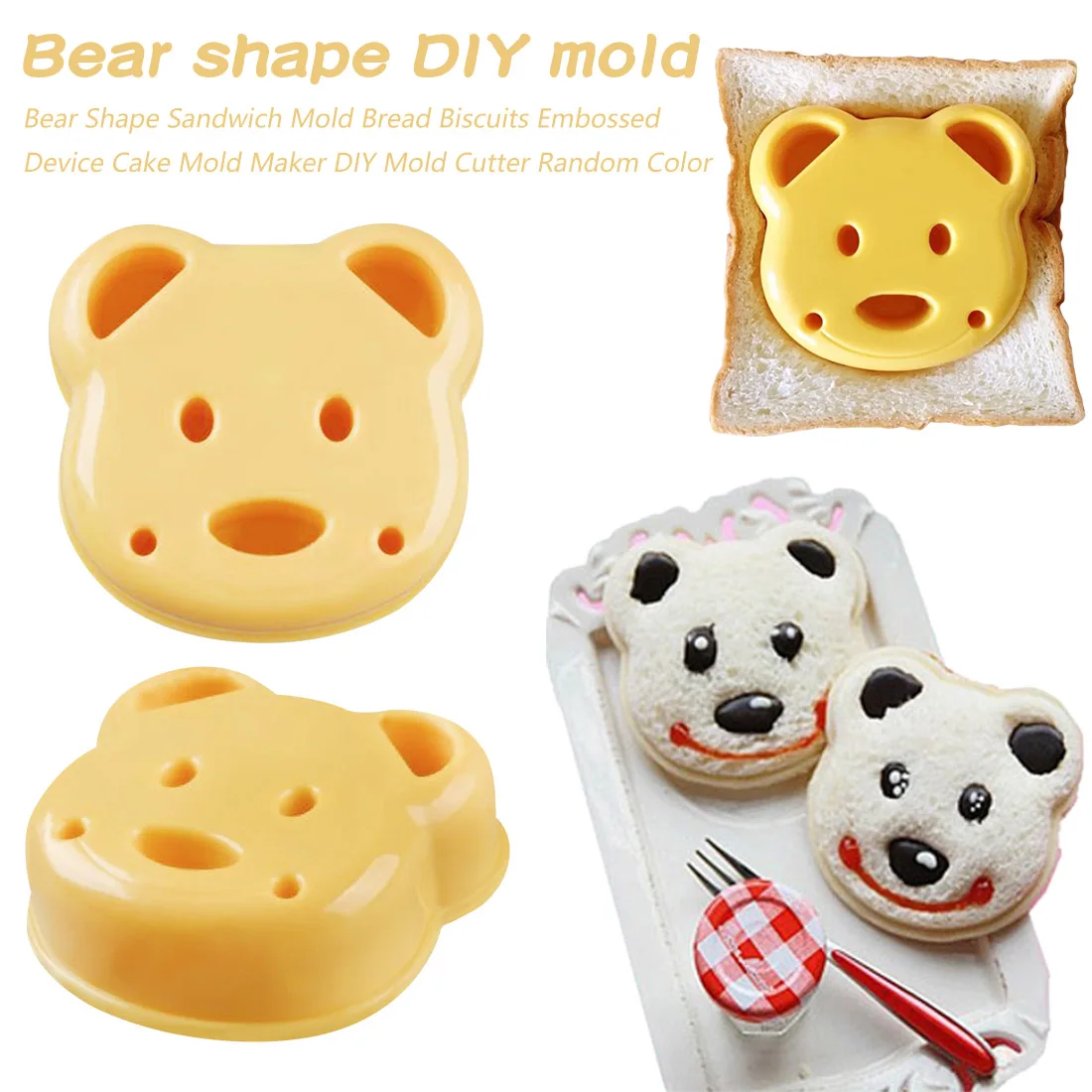 Cute Little Bear Shape Sandwich Mold Bread Biscuits Embossed Device Cake Mold Maker DIY Mold Cutter High Quality Random Color
Cute Little Bear Shape Sandwich Mold Bread Biscuits Embossed Device Cake Mold Maker DIY Mold Cutter High Quality Random Color