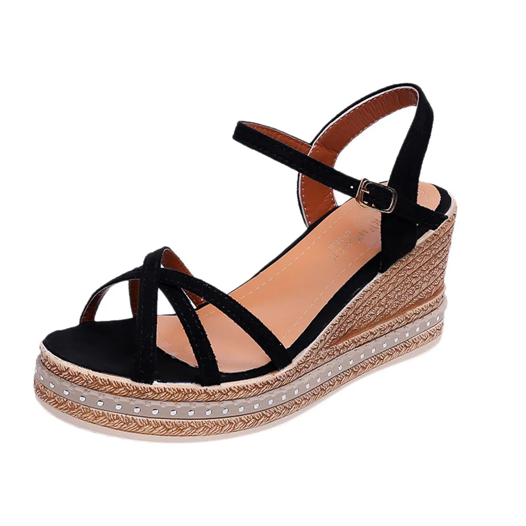 Women's Buckle Fashion Element Shallow Mouth Casual Shoes Flock Upper Material High-Heel Summer Wedge Heel Female Sandals Apr 30
Women's Buckle Fashion Element Shallow Mouth Casual Shoes Flock Upper Material High-Heel Summer Wedge Heel Female Sandals Apr 30