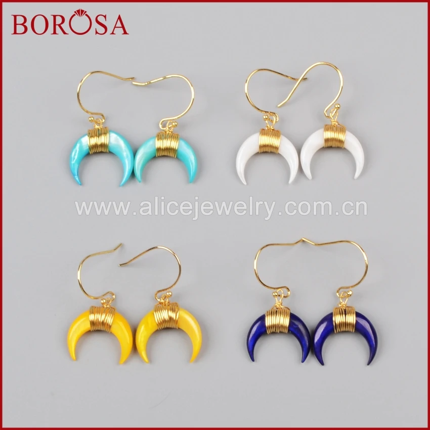 BOROSA 1Pair Handcrafted Druzy Drop Earring Wire Wrap Double Horn Gold color Drusy Dangle Earrings for Women Jewelry G1123-E
BOROSA 1Pair Handcrafted Druzy Drop Earring Wire Wrap Double Horn Gold color Drusy Dangle Earrings for Women Jewelry G1123-E