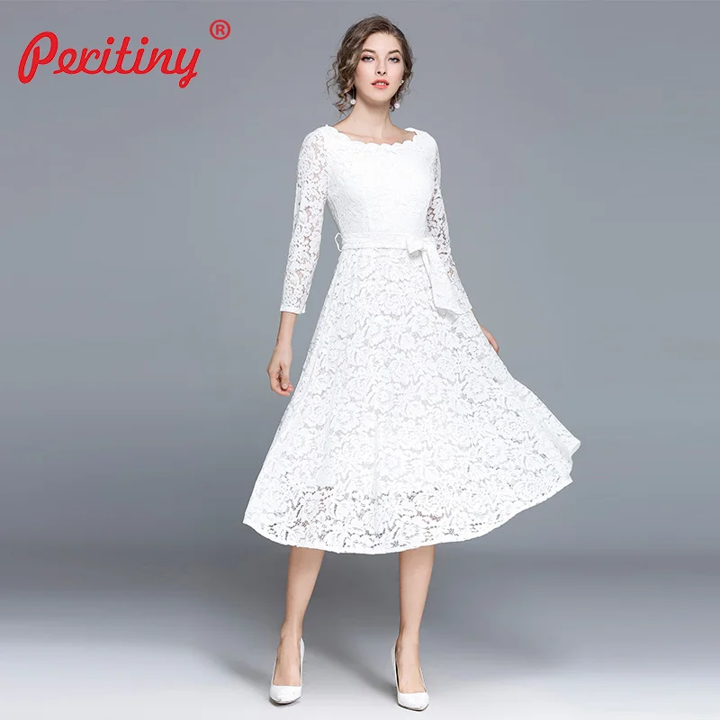 Peritiny Black and White Lace Dress Tunic Women Casual Slash Neck Long Sleeve Dress Elegant Knee-Length Ladies Party Dresses
Peritiny Black and White Lace Dress Tunic Women Casual Slash Neck Long Sleeve Dress Elegant Knee-Length Ladies Party Dresses