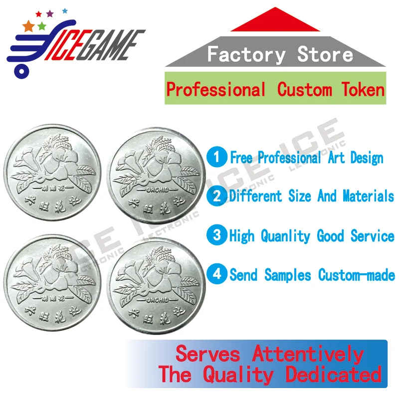 Metal grooved token arcade game machine token coin High quality custom game token
Metal grooved token arcade game machine token coin High quality custom game token