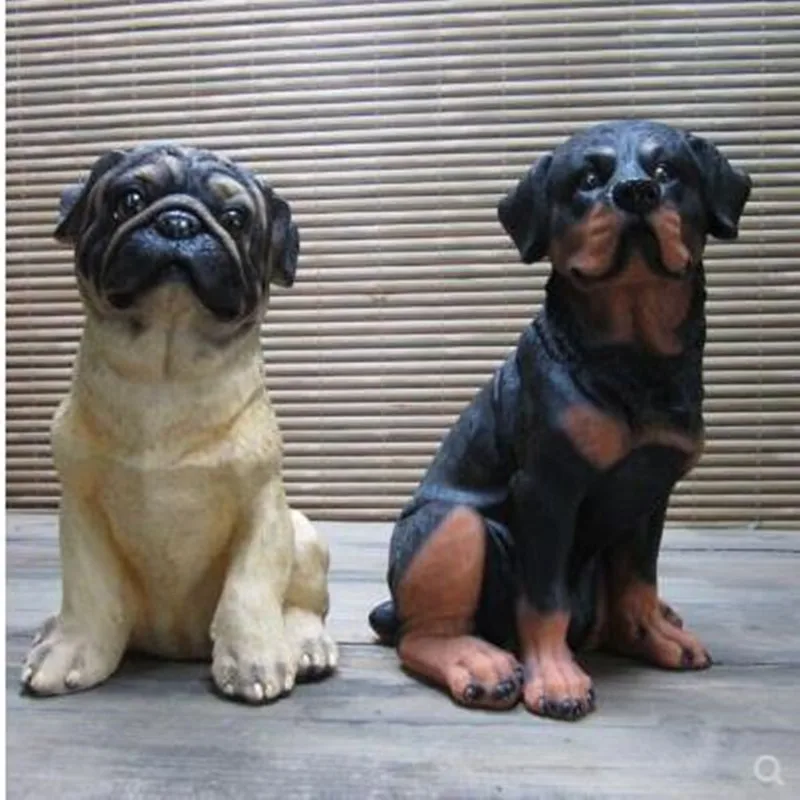 Pug and Rottweiler, artificial dog statue, home desk decoration crafts, home garden decoration ornaments
Pug and Rottweiler, artificial dog statue, home desk decoration crafts, home garden decoration ornaments
