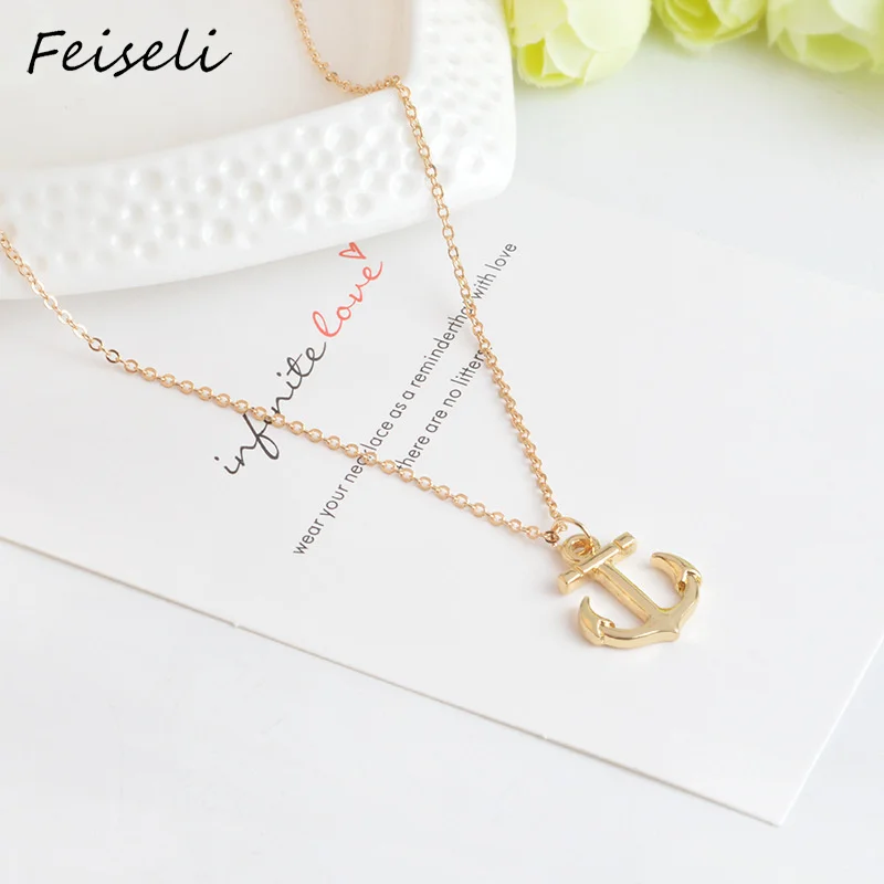 Feiseli Brand New Metal Anchor Pendant Necklace For Women Hot Sale Classic Small Sweater Chain Wedding Drop Necklace Jewelry
Feiseli Brand New Metal Anchor Pendant Necklace For Women Hot Sale Classic Small Sweater Chain Wedding Drop Necklace Jewelry