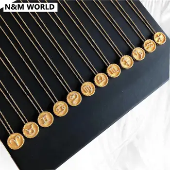 12 Constellation Gold Coin Necklace Hot Sale Beautiful Necklace Birthday Wedding Party Jewelry Gift
12 Constellation Gold Coin Necklace Hot Sale Beautiful Necklace Birthday Wedding Party Jewelry Gift