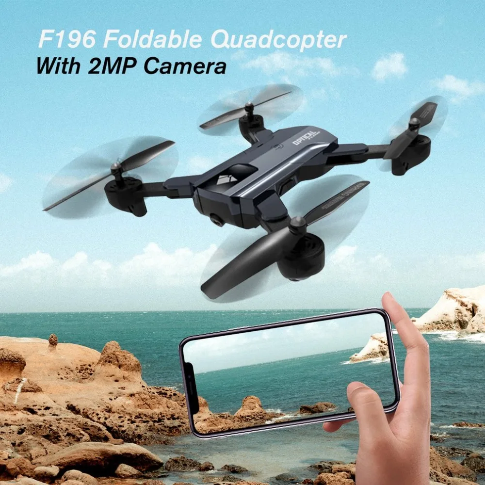 F196 Optical Flow Localization Foldable Drone Quadcopter WiFi RC Drone with 2MP HD Camera 2200mAh Battery Headless Mode Aircraft
F196 Optical Flow Localization Foldable Drone Quadcopter WiFi RC Drone with 2MP HD Camera 2200mAh Battery Headless Mode Aircraft