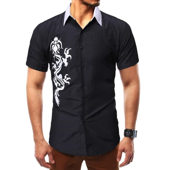 2019 New Men's Short Sleeve Contrast Color Collar Dragon Print Square Collar Row Button Large Size Men's Short Sleeve Shirt
2019 New Men's Short Sleeve Contrast Color Collar Dragon Print Square Collar Row Button Large Size Men's Short Sleeve Shirt