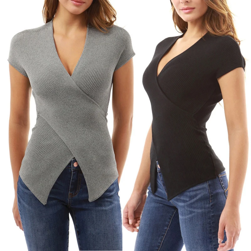 Bigsweety 2018 Elegant Women Slim Tshirt Tee Vogue Summer Tops Female Clothes Split Cross V-Neck Short Sleeve T shirt Women Tops
Bigsweety 2018 Elegant Women Slim Tshirt Tee Vogue Summer Tops Female Clothes Split Cross V-Neck Short Sleeve T shirt Women Tops