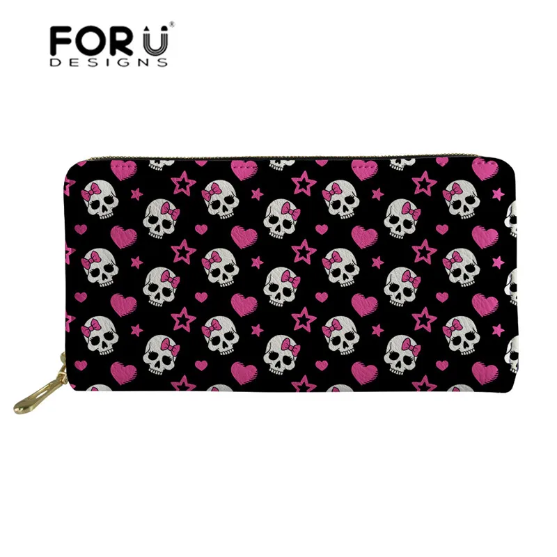 FORUDESIGNS Womens Wallets and Purses Cool Punk Skull Printing Long Wallet Female 3D Purse for Coins Leather Cash Phone Bags
FORUDESIGNS Womens Wallets and Purses Cool Punk Skull Printing Long Wallet Female 3D Purse for Coins Leather Cash Phone Bags