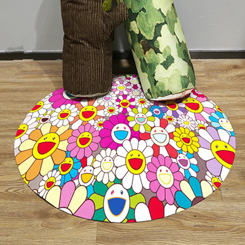 Takashi Murakami Sun Flower Doodle Creative Antiskid Round Carpet Study Room Coffee Table Bedroom Mat M1158
Takashi Murakami Sun Flower Doodle Creative Antiskid Round Carpet Study Room Coffee Table Bedroom Mat M1158