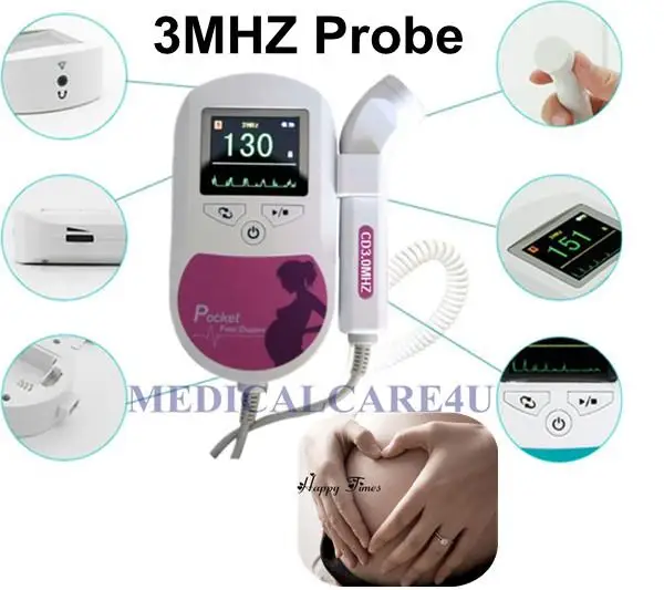 CONTEC New Contec SONOLINE C 3MHZ probe fetal doppler,baby heart beat monitor 2 Colors Pink Blue
CONTEC New Contec SONOLINE C 3MHZ probe fetal doppler,baby heart beat monitor 2 Colors Pink Blue
