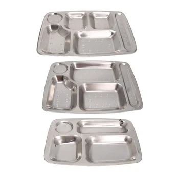 Stainless Steel Student tray Divided Dinner Tray Lunch Container Food Plate 4/5/6 Section
Stainless Steel Student tray Divided Dinner Tray Lunch Container Food Plate 4/5/6 Section