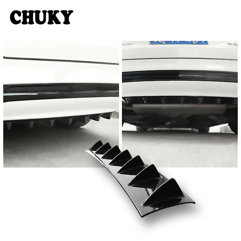 

CHUKY Car Rear Bumper Chassis Shark Fin 7 Wings Deflector Modified Spoiler For BMW E46 E39 E90 E60 Toyota Corolla Nissan Qashqai