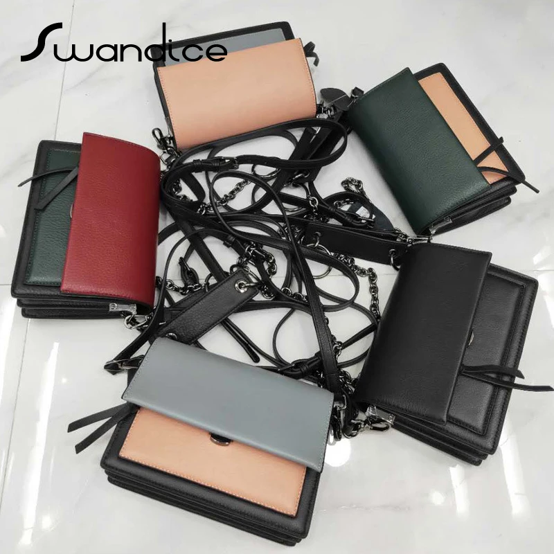 100% Real Genuine Cow Leather Contrast Colour Chain Ring Tassel Flap Crossbody Messenger Shoulder Bags Women Female Handbag 2019
100% Real Genuine Cow Leather Contrast Colour Chain Ring Tassel Flap Crossbody Messenger Shoulder Bags Women Female Handbag 2019