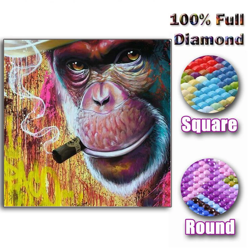 5D DIY Diamond Painting Full Square/Round Drill "Color monkey Smoking" 3D Embroidery Cross Stitch Mosaic Home Decor gift
5D DIY Diamond Painting Full Square/Round Drill "Color monkey Smoking" 3D Embroidery Cross Stitch Mosaic Home Decor gift