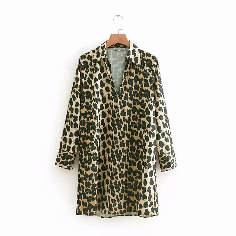 Women Spring Summer Leopard Print Mini Za Dresses 2019 New Womens Vintage Animal Print Long Sleeve Fashion Shirts Party Dress
Women Spring Summer Leopard Print Mini Za Dresses 2019 New Womens Vintage Animal Print Long Sleeve Fashion Shirts Party Dress