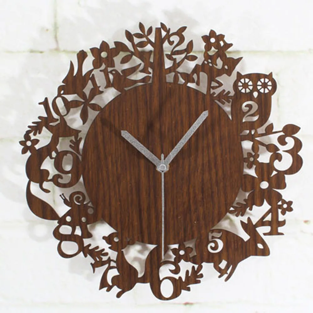 Cute Cartoon Wooden Wall Clock Simple Modern Design Forest Animals Wood Clocks Pastoral Style Bamboo Wall Watch Silent 12 inch 
Cute Cartoon Wooden Wall Clock Simple Modern Design Forest Animals Wood Clocks Pastoral Style Bamboo Wall Watch Silent 12 inch