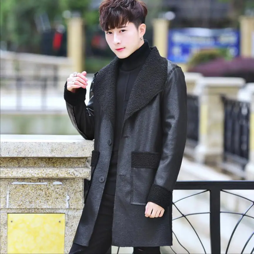 M-3XL Autumn and winterplus velvet thickening long section PU leather jacket Korean version self-cultivation fur one trench coat
M-3XL Autumn and winterplus velvet thickening long section PU leather jacket Korean version self-cultivation fur one trench coat