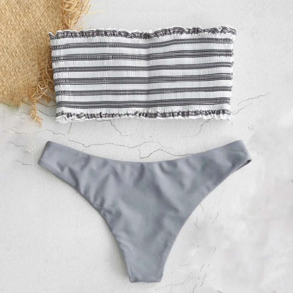 2PC Bikini 2019 Sexy Women Sexy Swimwear Bikini Suit Stripe Push-Up Padded Bathing Beachwear thong bikini Off shoulder swimsuit
2PC Bikini 2019 Sexy Women Sexy Swimwear Bikini Suit Stripe Push-Up Padded Bathing Beachwear thong bikini Off shoulder swimsuit