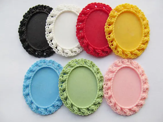 5pcs Mixed Colors Oval Flatback Resin Flower Charm Finding,Filigree Border Base Setting Tray, for 30mmx40mm Cabochon/Cameo
5pcs Mixed Colors Oval Flatback Resin Flower Charm Finding,Filigree Border Base Setting Tray, for 30mmx40mm Cabochon/Cameo